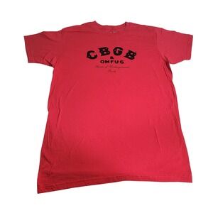 CBGB OMFUG Home of Underground Rock Red Graphic T-Shirt Mens Large NYC Punk Rock